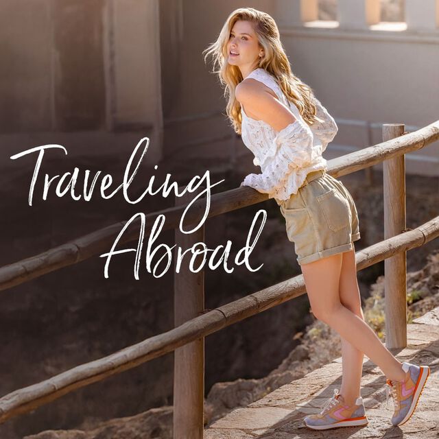 Traveling Abroad. Featuring the Janey sneaker in blue.